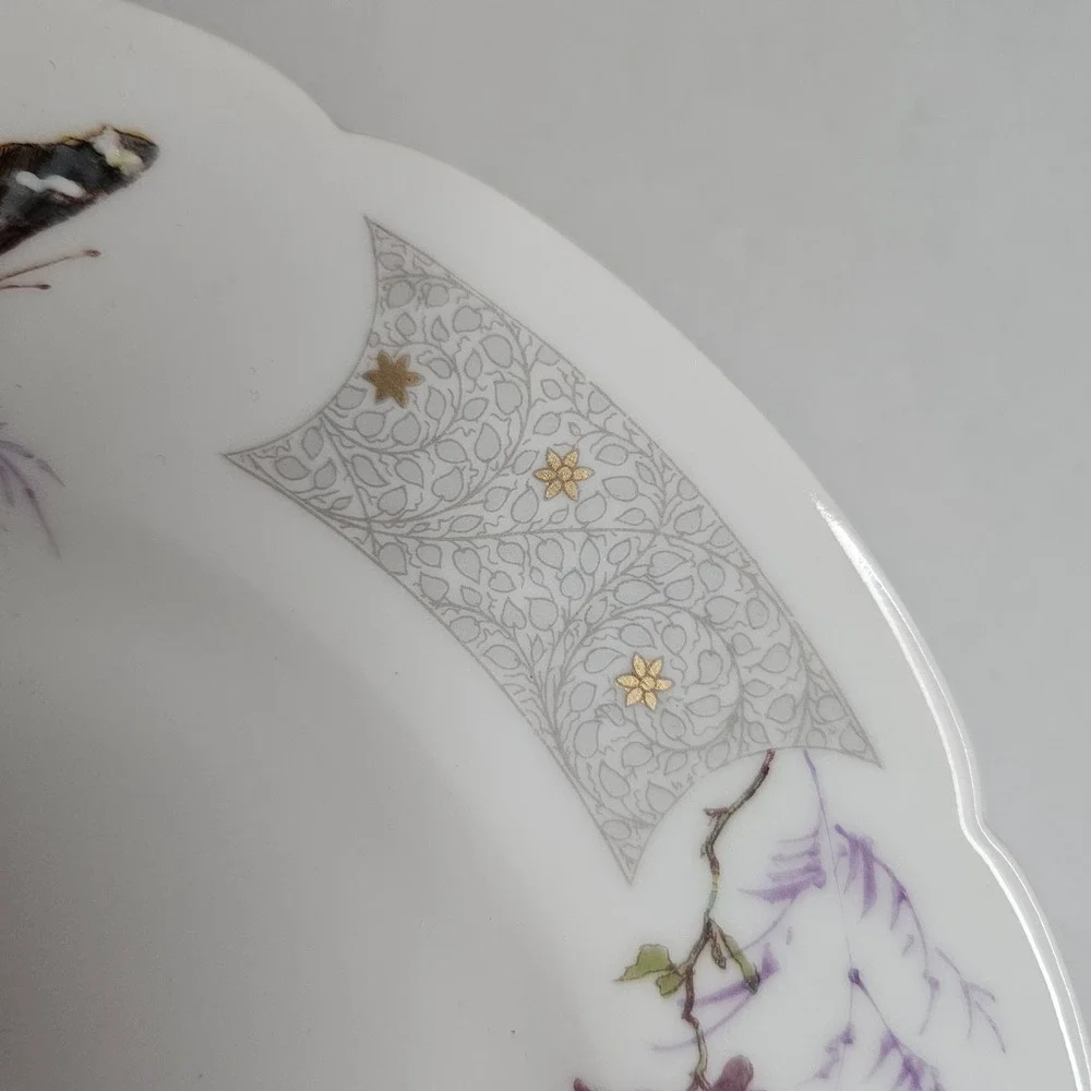 Antique Haviland & Co Limoges Meadow Visitors Luncheon Plates 5 pc Factory Decor